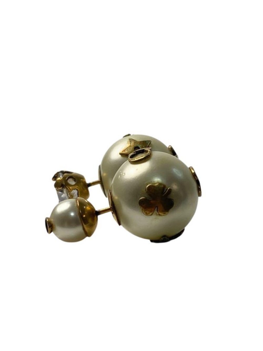 Dior Tribal Earrings Faux Pearl Bee Logo - Picture 3 of 10